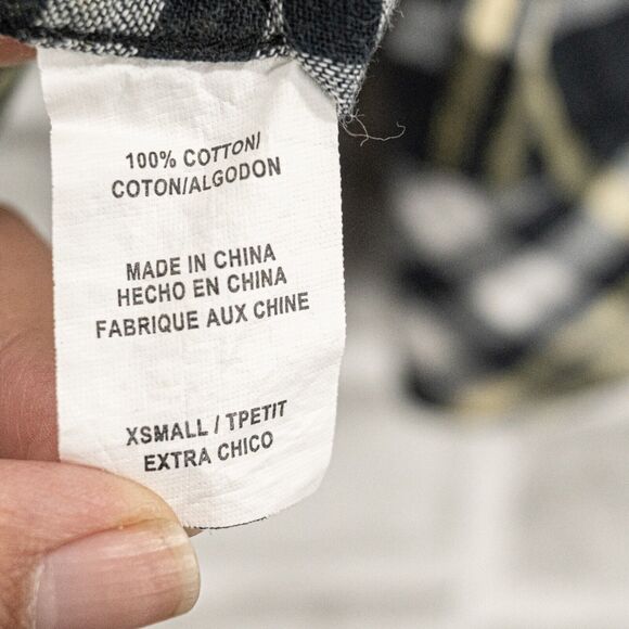 Rails Women's Button up Shirt in black yellow plaid cotton Size XS - Picture 6 of 9